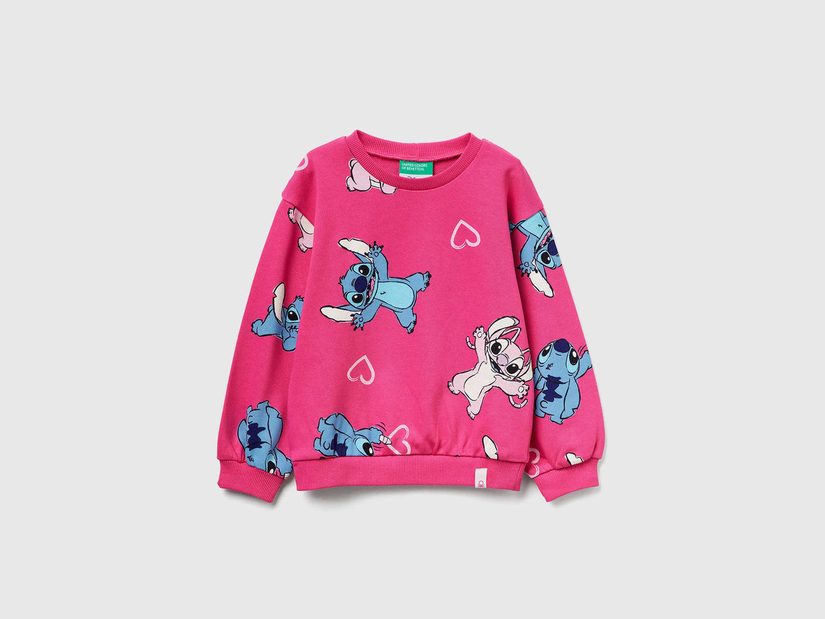 Benetton_White_Lilo &amp; Stitch ©Disney Pattern Sweatshirt_3UNPG10KD_64Z_01