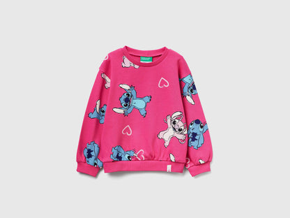 Benetton_White_Lilo &amp; Stitch ©Disney Pattern Sweatshirt_3UNPG10KD_64Z_01