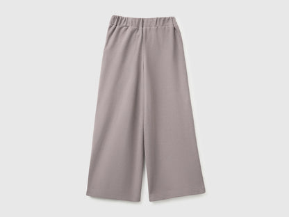 Benetton Gray Girls Trousers with Sash in Warm Cotton SKU: 3UODCF06F_39R Image 02