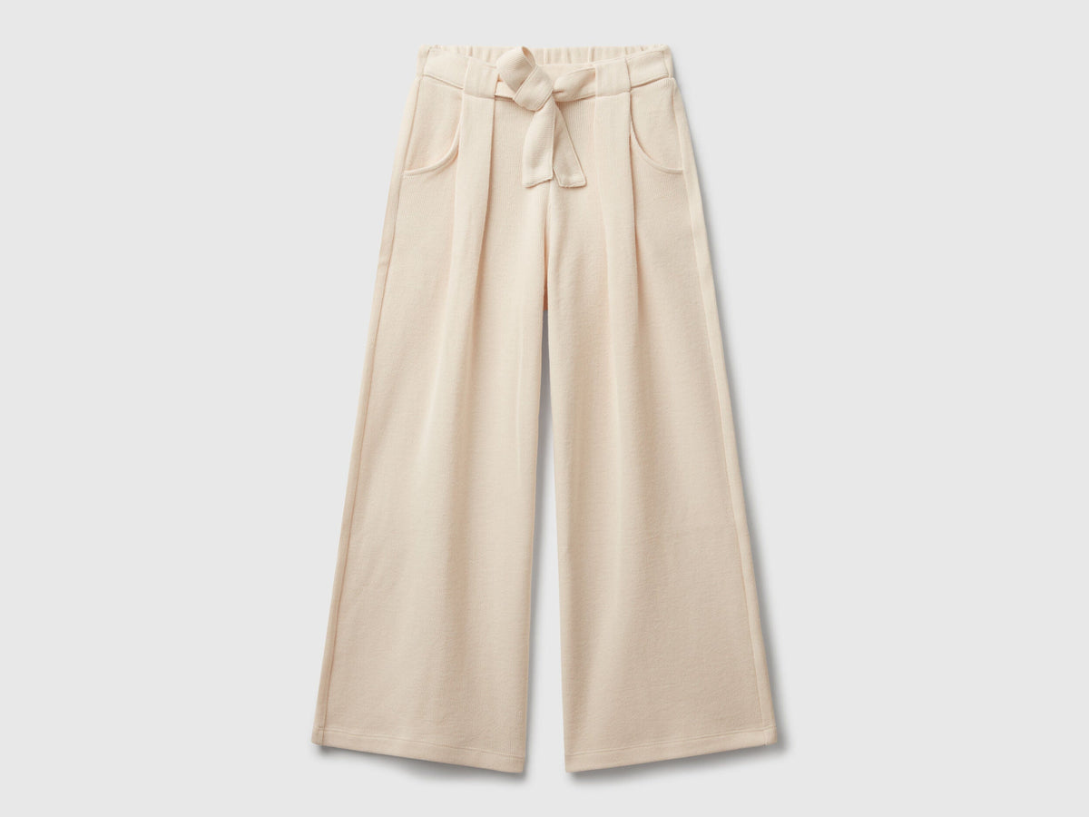 Benetton_Beige_Trousers with Sash in Warm Cotton_3UODCF06F_901_01