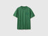Benetton Green Men Melange T-Shirt with Logo SKU: 3UWFU10BV_6P8 Image 01
