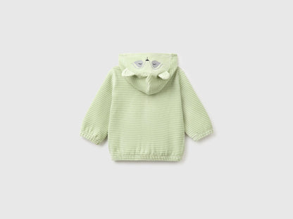Benetton Light Green New Born Chenille Sweatshirt with Embroidery SKU: 3VHNA501Z_2G8 Image 02