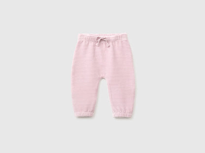 Benetton Pink New Born Chenille Trousers with Embroidery on The Back SKU: 3VHNAF02S_197 Image 01
