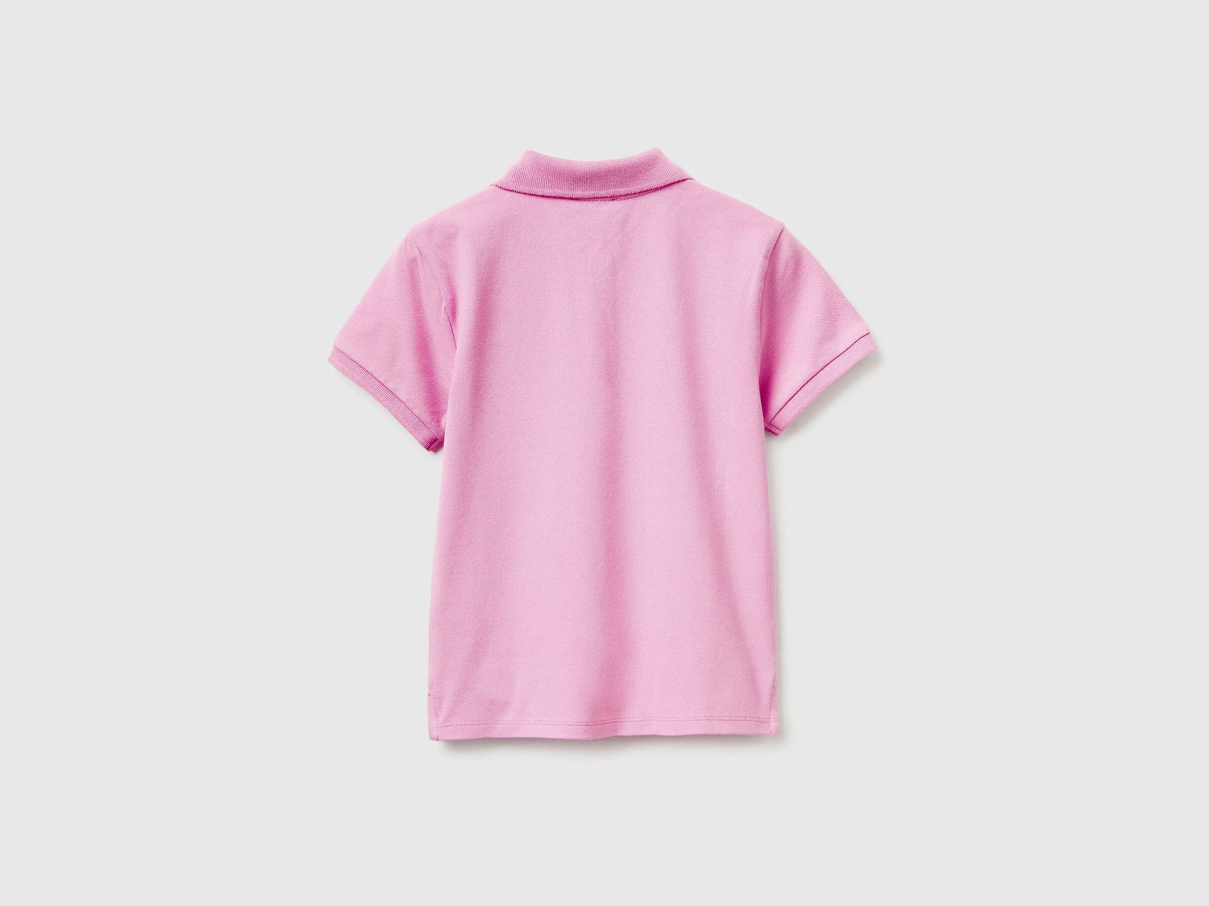 Benetton Lilac Girls Short Sleeve Polo in Cotton SKU: 3WG9C300O_00L Image 02