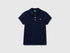 Benetton Dark Blue Girls Short Sleeve Polo in Cotton SKU: 3WG9C300O_252 Image 01