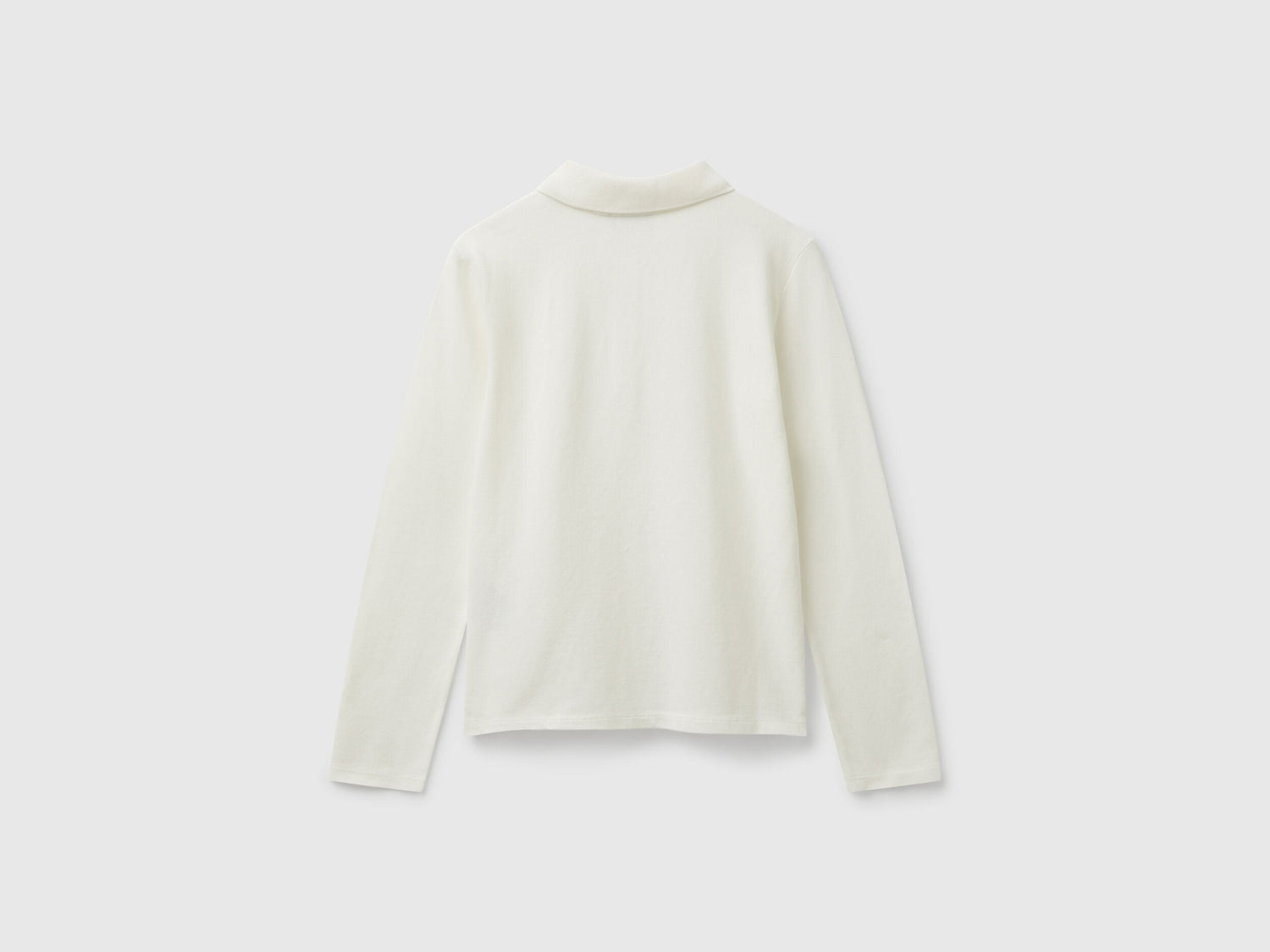 Benetton_Creamy White_Long Sleeve Polo in Cotton_3WG9C300X_074_02