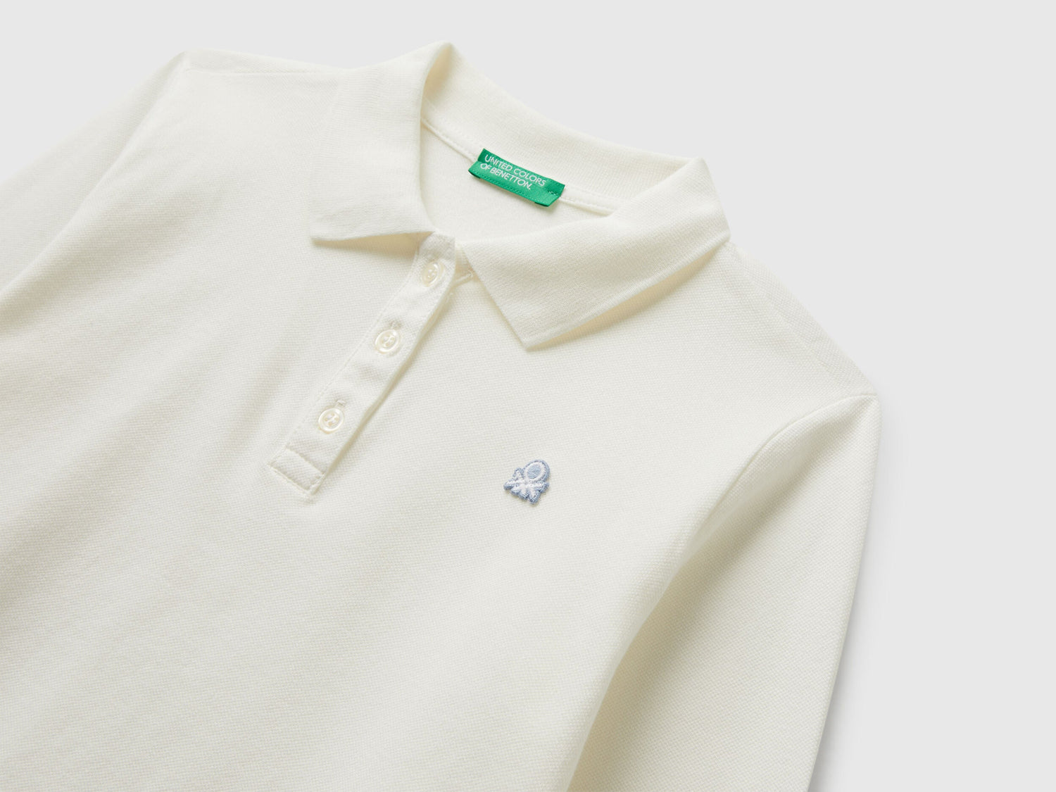 Benetton_Creamy White_Long Sleeve Polo in Cotton_3WG9C300X_074_03