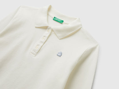 Benetton_Creamy White_Long Sleeve Polo in Cotton_3WG9C300X_074_03