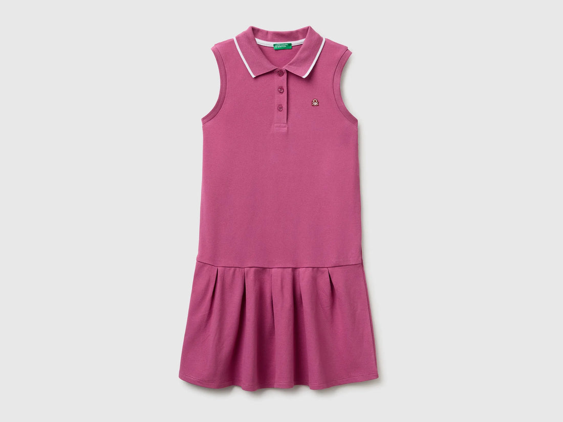 Benetton Pink Girls Polo-Style Dress SKU: 3WG9CV012_01T Image 01