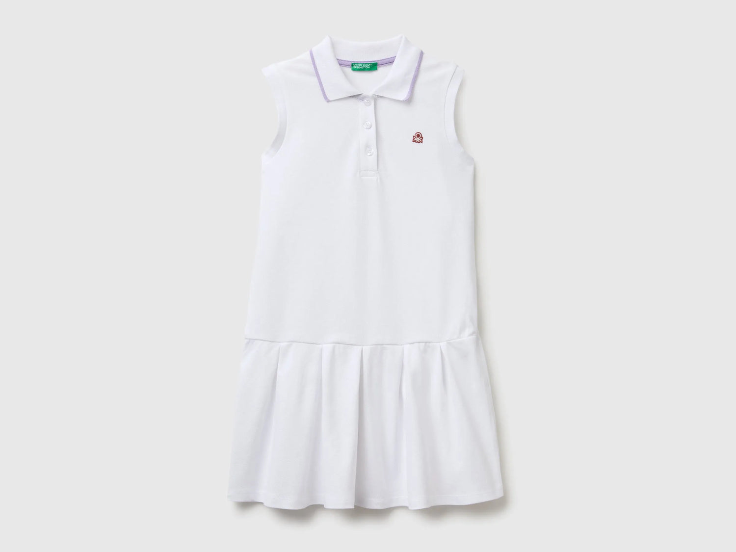 Benetton White Girls Polo-Style Dress SKU: 3WG9CV012_101 Image 01