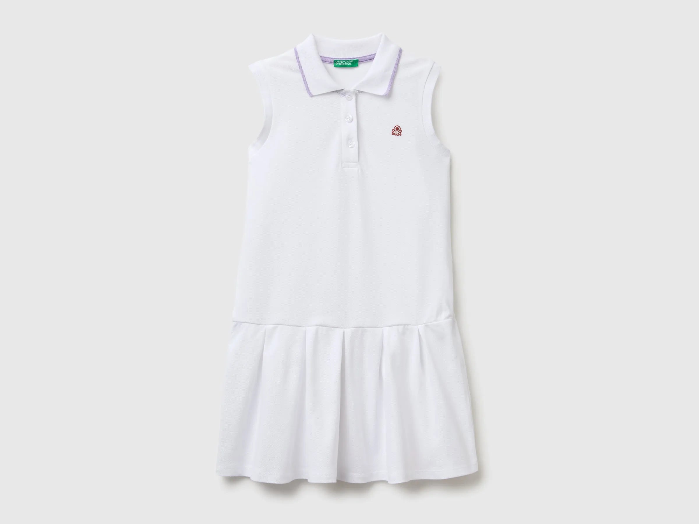 Benetton White Girls Polo-Style Dress SKU: 3WG9CV012_101 Image 01