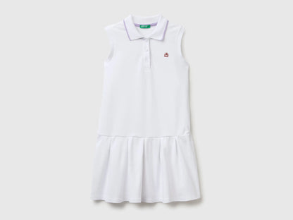 Benetton White Girls Polo-Style Dress SKU: 3WG9CV012_101 Image 01