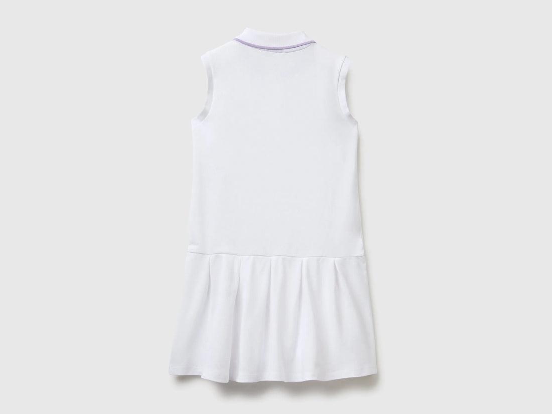 Benetton White Girls Polo-Style Dress SKU: 3WG9CV012_101 Image 02
