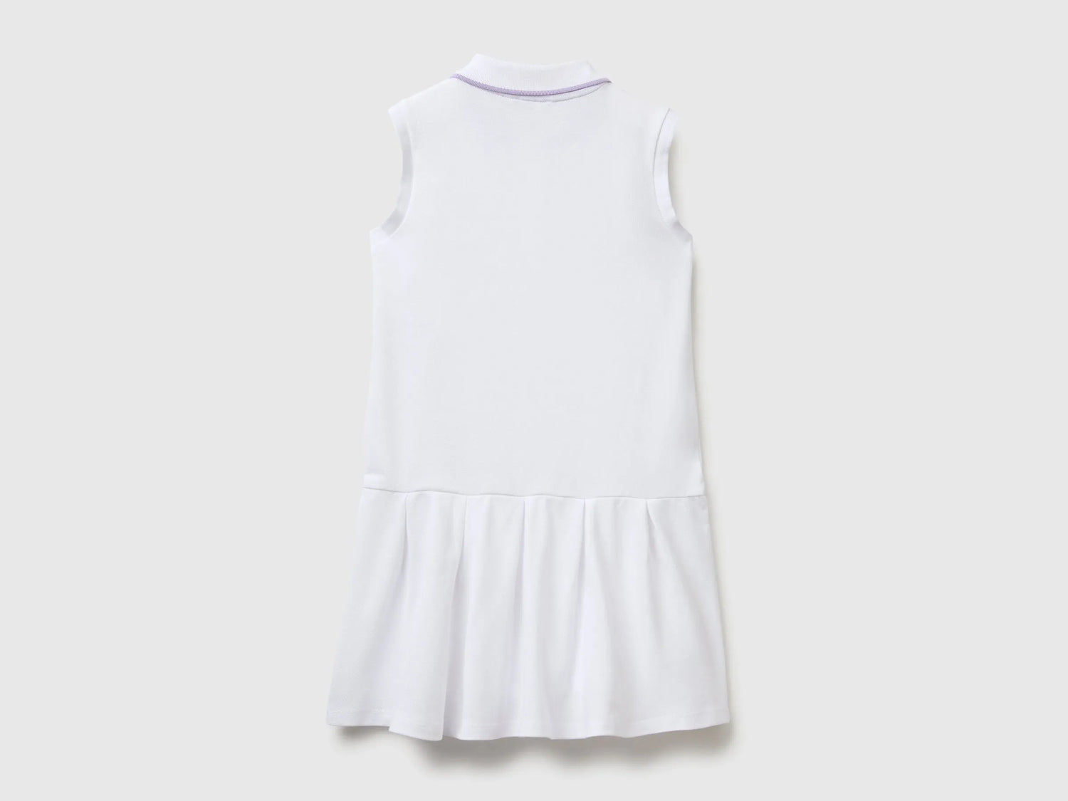 Benetton White Girls Polo-Style Dress SKU: 3WG9CV012_101 Image 02