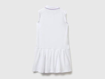 Benetton White Girls Polo-Style Dress SKU: 3WG9CV012_101 Image 02