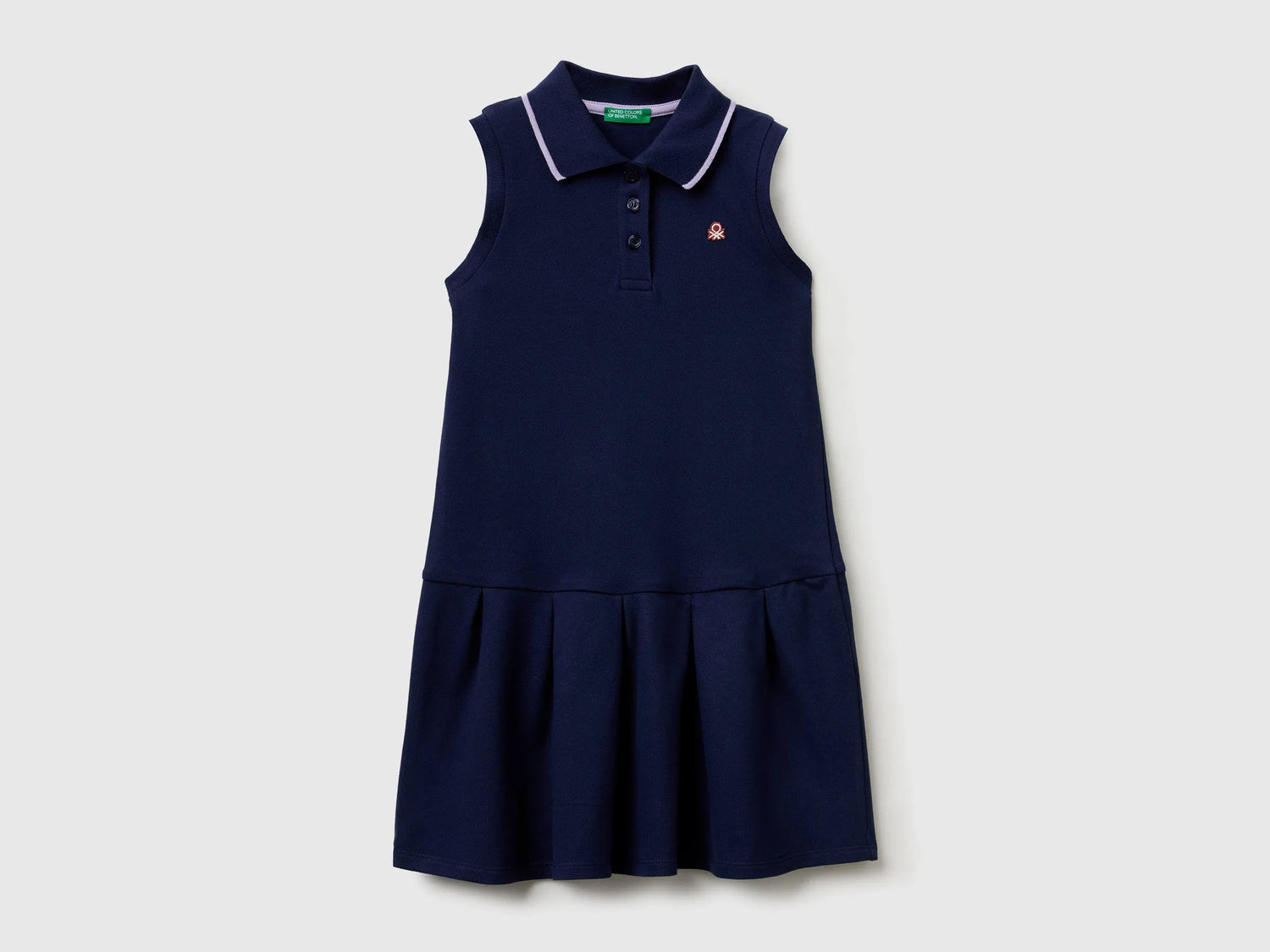 Benetton Blue Girls Polo-Style Dress SKU: 3WG9CV012_252 Image 01
