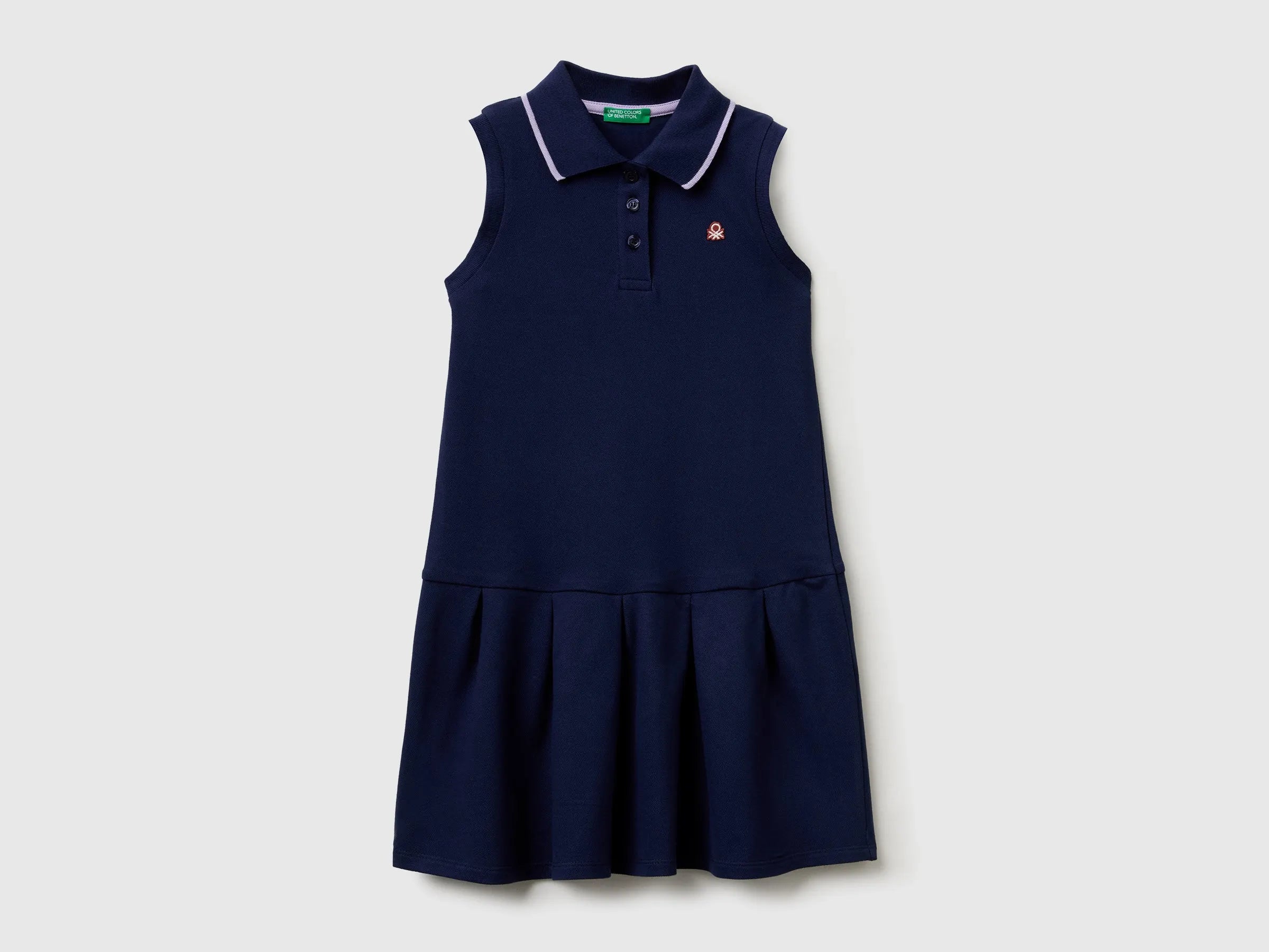 Benetton Blue Girls Polo-Style Dress SKU: 3WG9CV012_252 Image 01