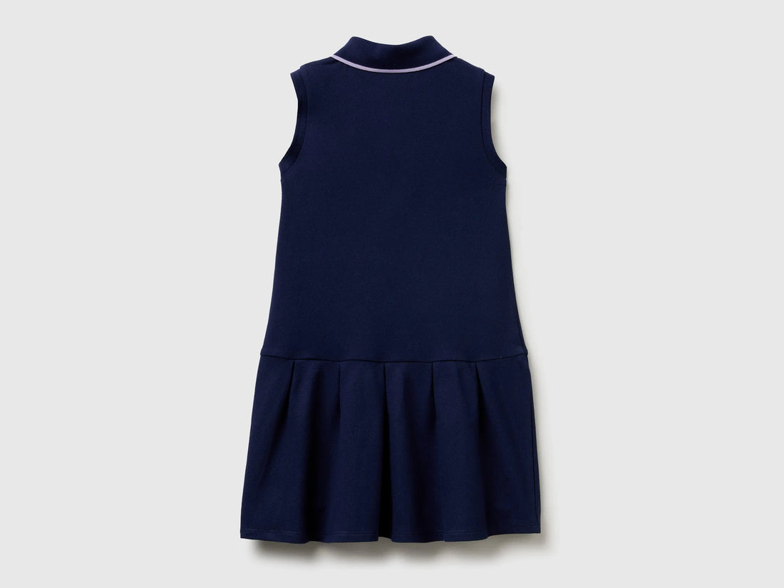 Benetton Blue Girls Polo-Style Dress SKU: 3WG9CV012_252 Image 02