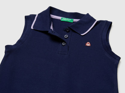 Benetton Blue Girls Polo-Style Dress SKU: 3WG9CV012_252 Image 03