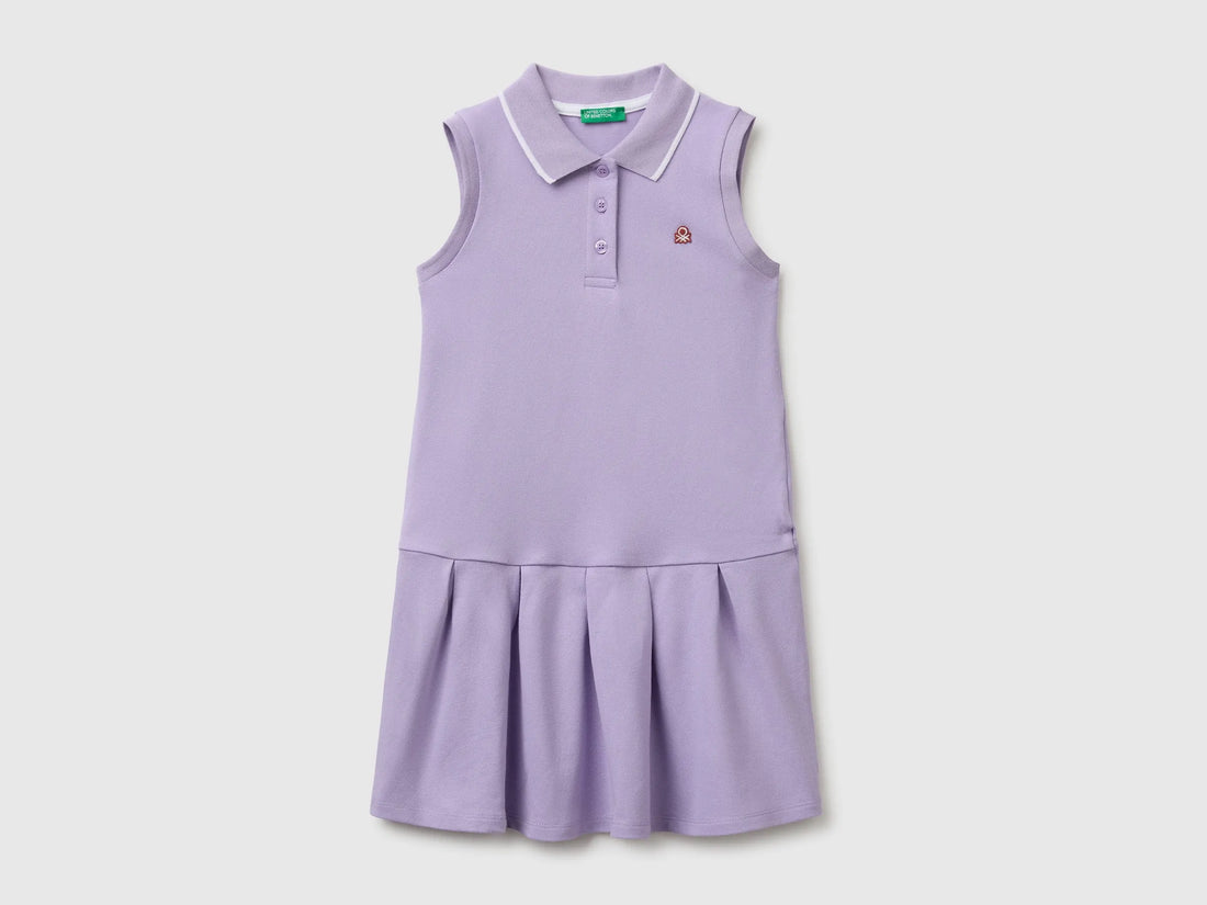 Benetton Purple Girls Polo-Style Dress SKU: 3WG9CV012_2P5 Image 01