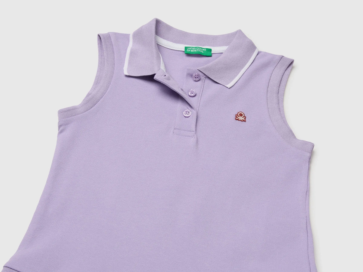 Benetton Purple Girls Polo-Style Dress SKU: 3WG9CV012_2P5 Image 03