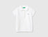 Benetton White Girls Short Sleeve Polo in Cotton SKU: 3WG9G300A_101 Image 01