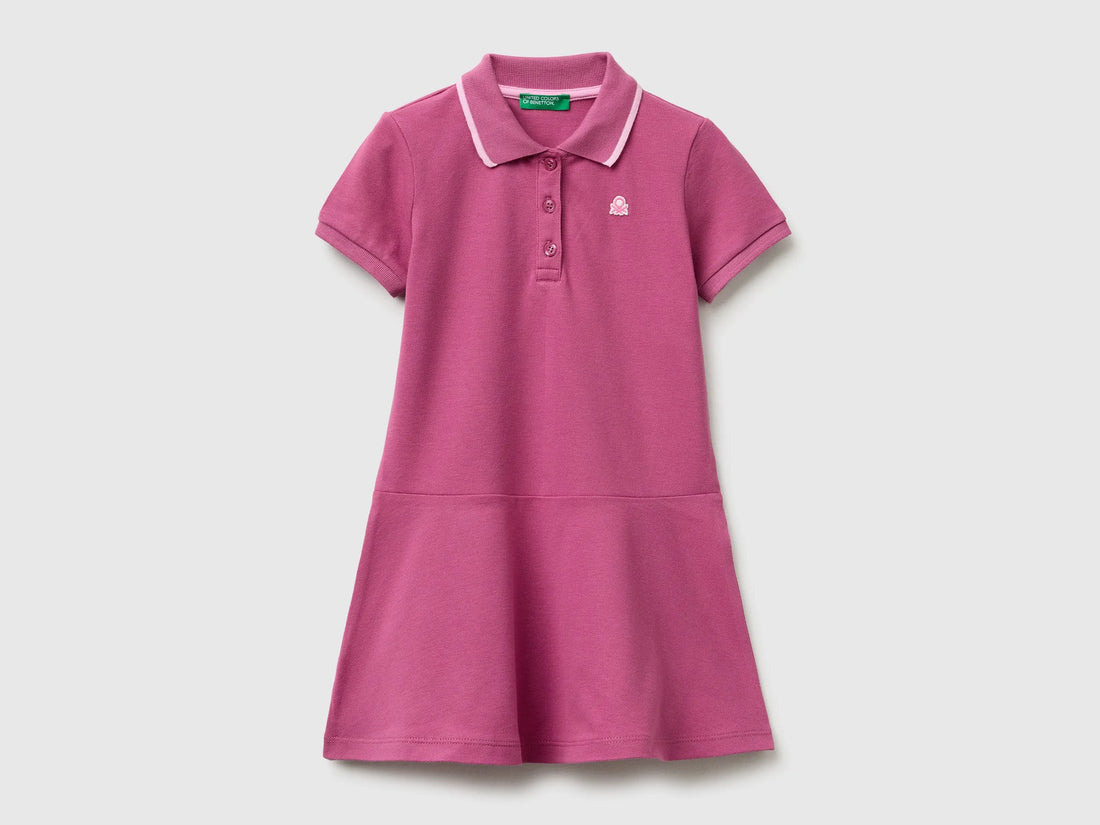 Benetton Pink Girls Polo-Style Dress SKU: 3WG9GV00Z_01T Image 01