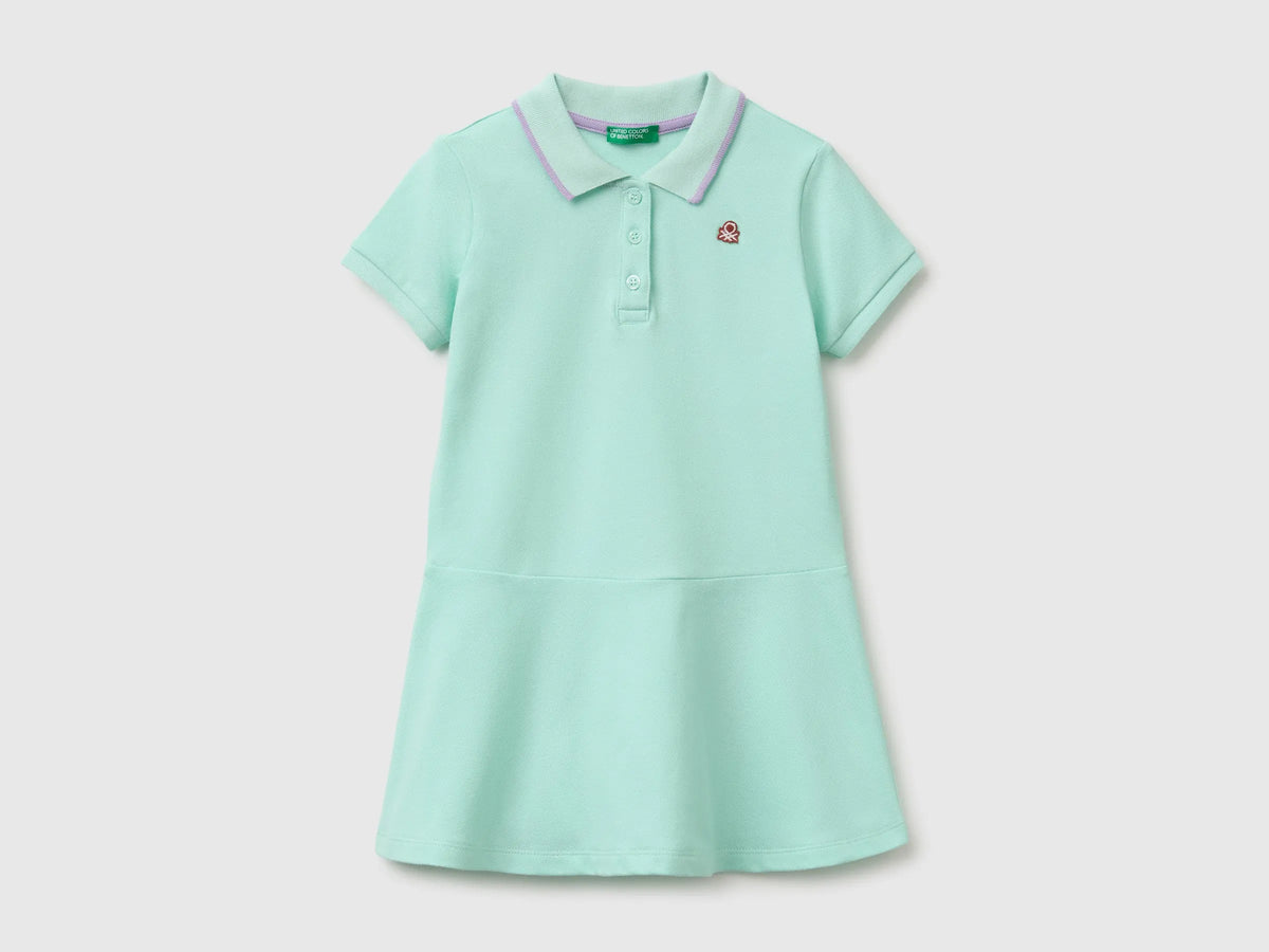 Benetton Blue Girls Polo-Style Dress SKU: 3WG9GV00Z_0E6 Image 01