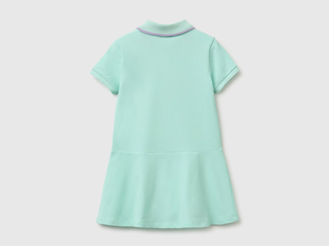 Benetton Blue Girls Polo-Style Dress SKU: 3WG9GV00Z_0E6 Image 02