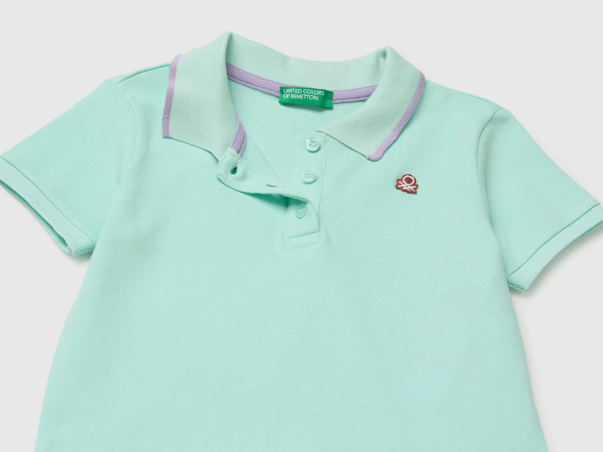 Benetton Blue Girls Polo-Style Dress SKU: 3WG9GV00Z_0E6 Image 03