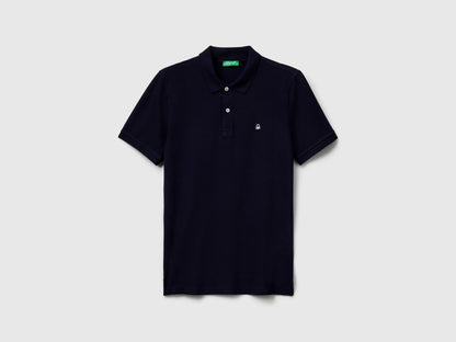 Benetton Dark Blue Men Slim Fit Polo SKU: 3WG9U301Z_016 Image 04