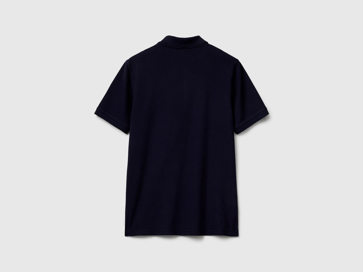 Benetton Dark Blue Men Slim Fit Polo SKU: 3WG9U301Z_016 Image 05