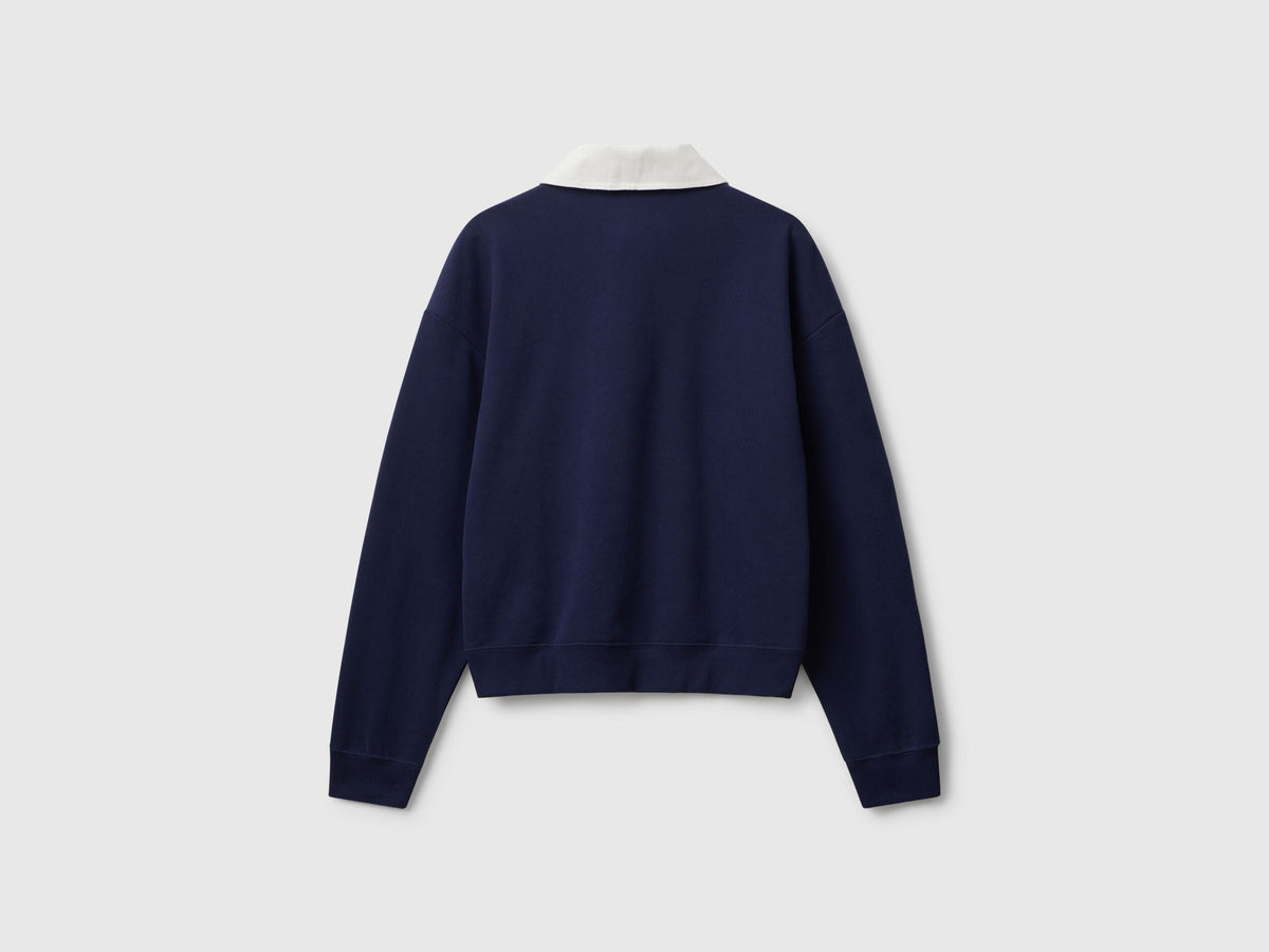 Benetton_Dark Blue_Polo in Comfort Fit Sweat Fabric_3WNWD3011_252_06