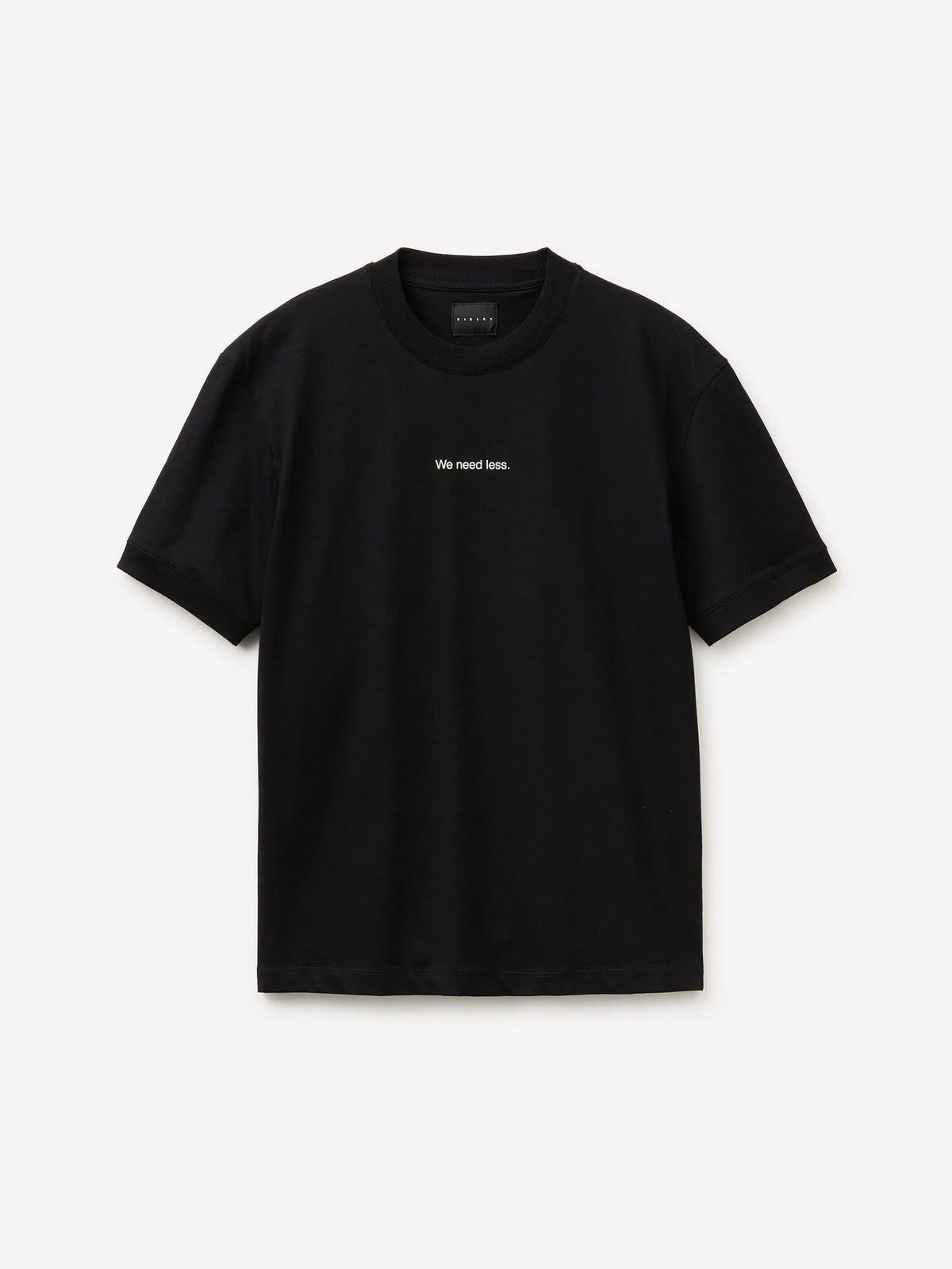 Sisley Black Men T-Shirt with Writing SKU: 3XDTS1059_100 Image 01