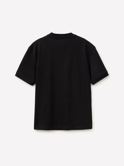 Sisley Black Men T-Shirt with Writing SKU: 3XDTS1059_100 Image 02