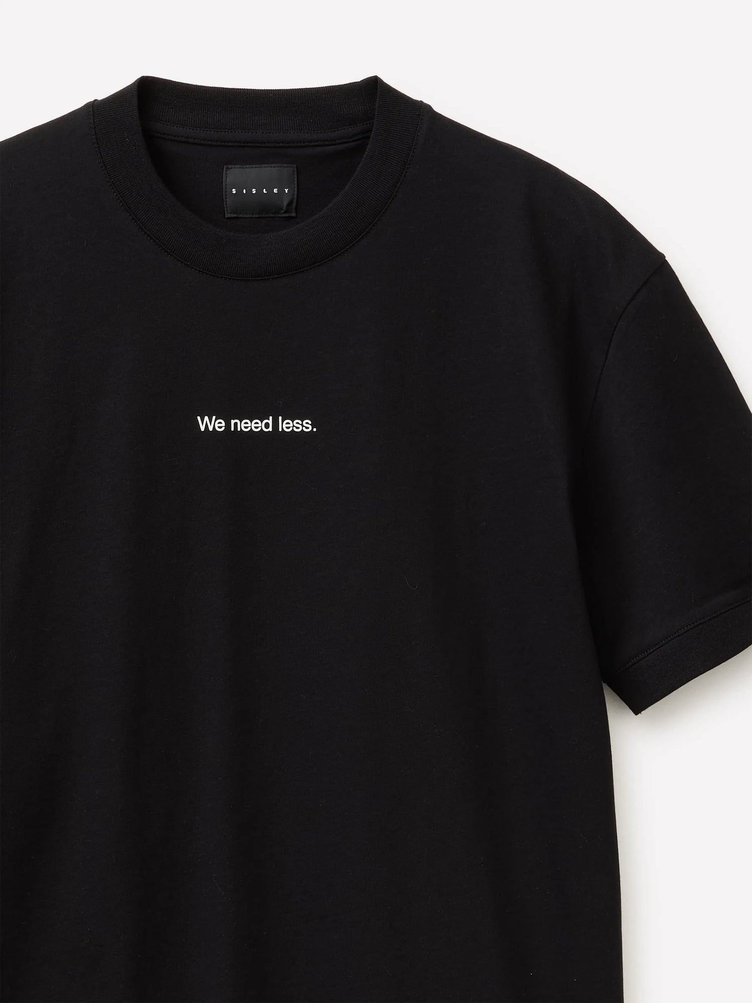 Sisley Black Men T-Shirt with Writing SKU: 3XDTS1059_100 Image 03
