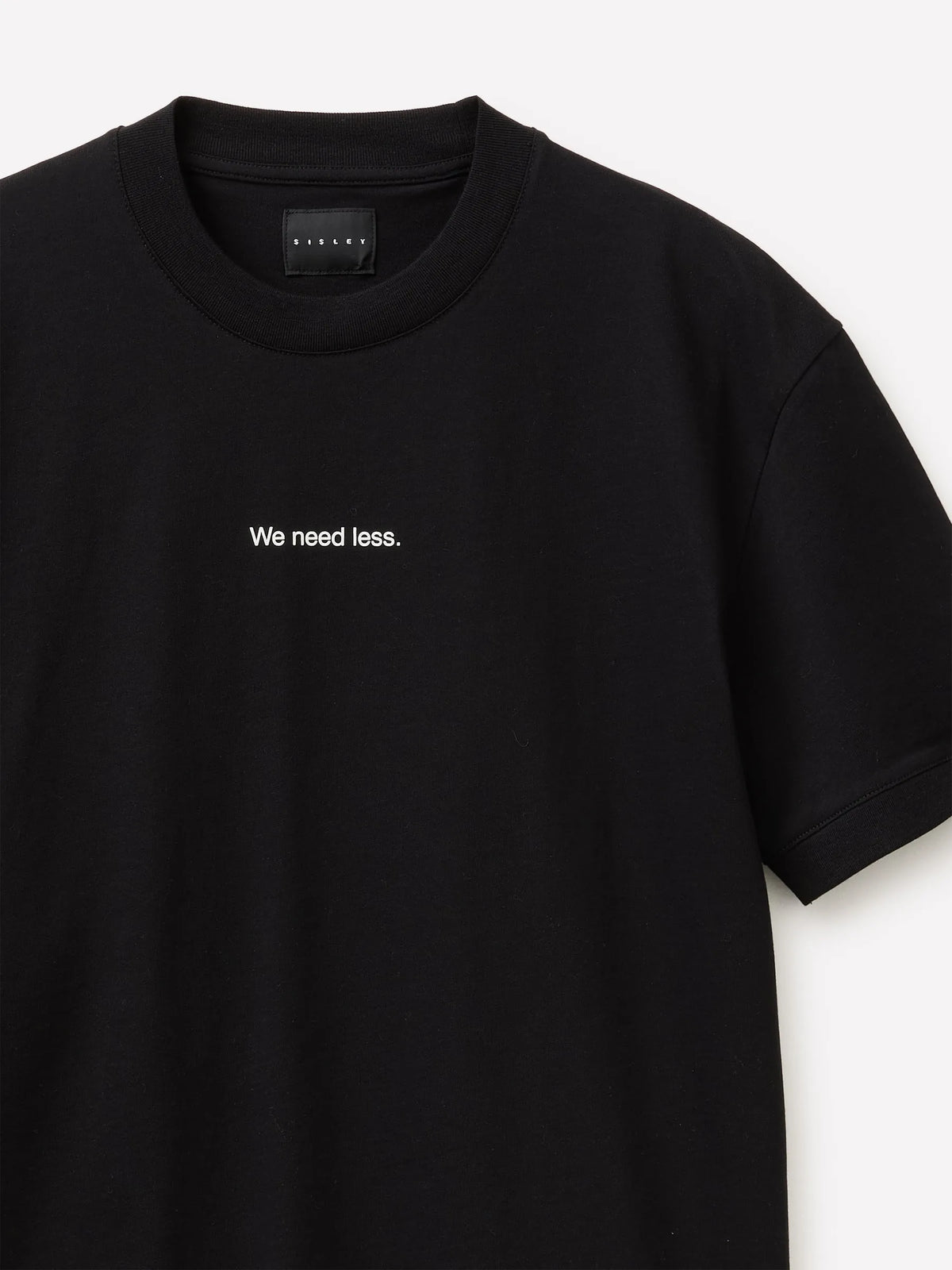 Sisley Black Men T-Shirt with Writing SKU: 3XDTS1059_100 Image 03