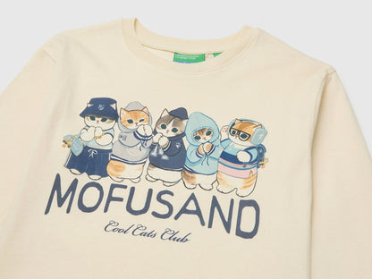 Benetton Creamy White Girls Mofusend 100% Cotton T-Shirt SKU: 3XUGC10UK_00V Image 03