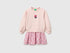 Benetton Soft Pink Girls Dress with Floral Skirt SKU: 3XVUGV02V_08Q Image 01