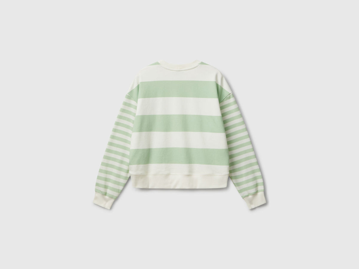 Benetton_Light Green_Striped Crew Neck Hoodie_3Y04D10AM_62Y_06