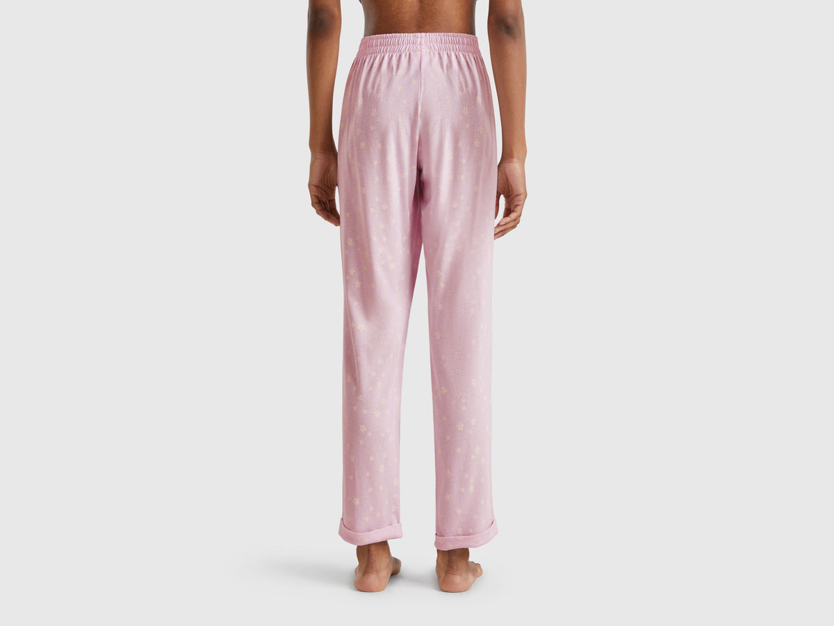 Benetton_Patterned Trousers in Viscose Blend_3Y0Z3F04J_73Z_03