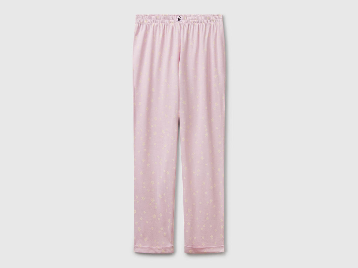 Benetton_Patterned Trousers in Viscose Blend_3Y0Z3F04J_73Z_04
