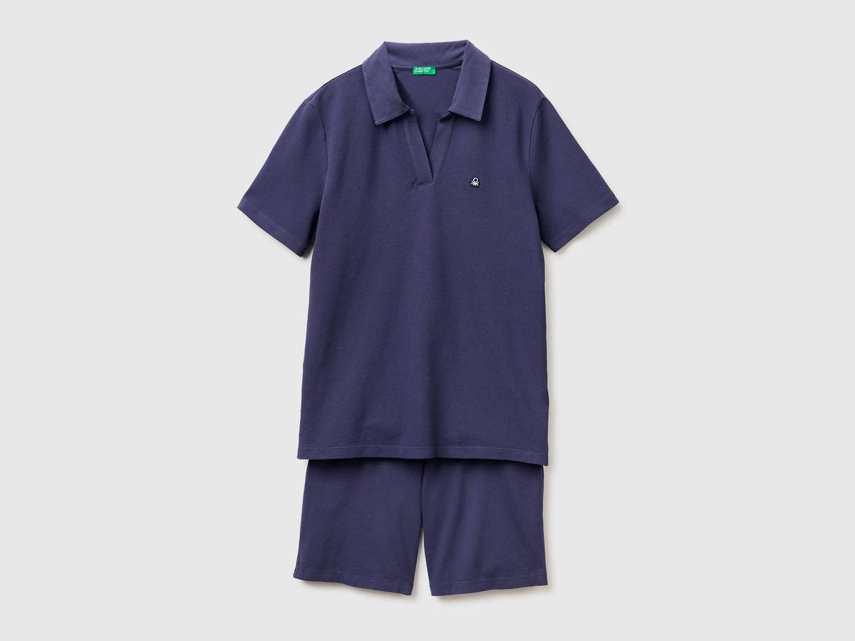 Benetton Blue Men Pyjamas with Polo Shirt SKU: 3YES4P036_34H Image 01