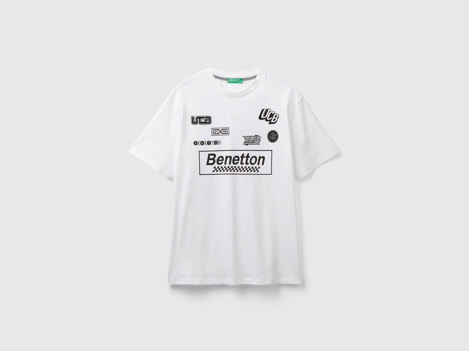 White T-Shirt With Logo Prints_3YR3U108I_101_03