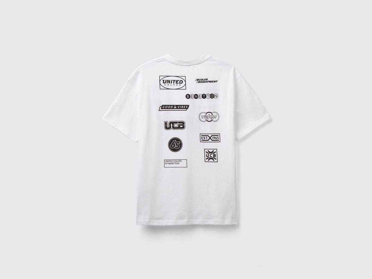 White T-Shirt With Logo Prints_3YR3U108I_101_04