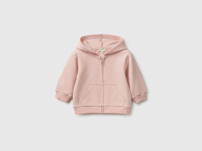 Benetton Soft Pink Girl Zip-Up Hoodie SKU: 3YWVA501Y_08Q Image 01