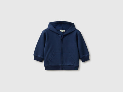 Benetton Blue Unisex Zip-Up Hoodie SKU: 3YWVA501Y_355 Image 01