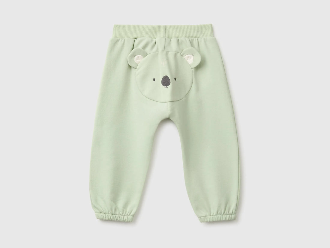 Benetton Light Green Unisex Sweatpants with Animal on the Back SKU: 3YWVAF02P_2G8 Image 02