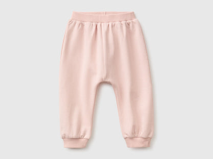 Benetton Soft Pink New Born Stretch Sweatpants SKU: 3YWVAF02Q_08Q Image 01