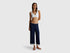Benetton Dark Blue Women Flowy 3/4 Trousers with Lace SKU: 3Z123F370_13C Image 01